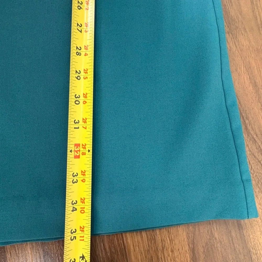 White House Black Market Teal Asymmetric‎ Stitched Sheath Dress 4 Office Chic